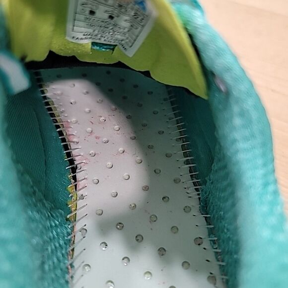 Hoka One One Womens 5.5 Conquest 2  Running Gym Shoe Acid Green Aqua Sneakers - Picture 10 of 13